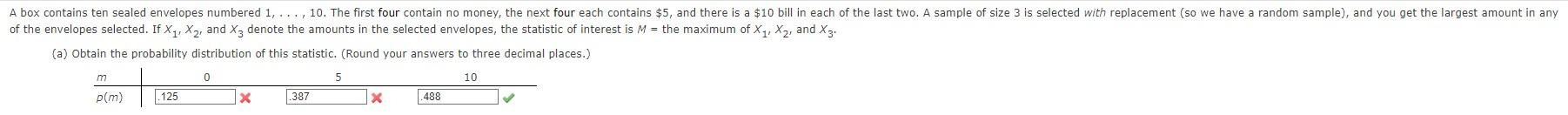 Solved of the envelopes selected. If X1,X2, and X3 denote | Chegg.com