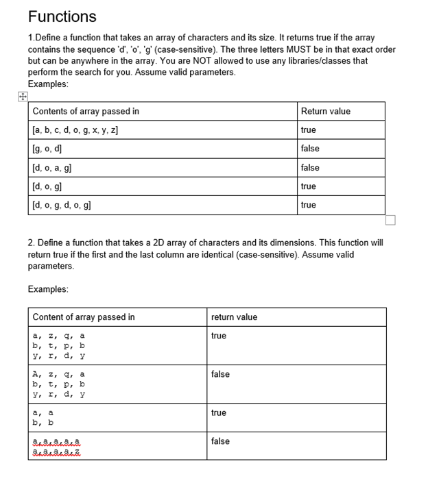 Solved Functions 1. Define a function that takes an array of | Chegg.com