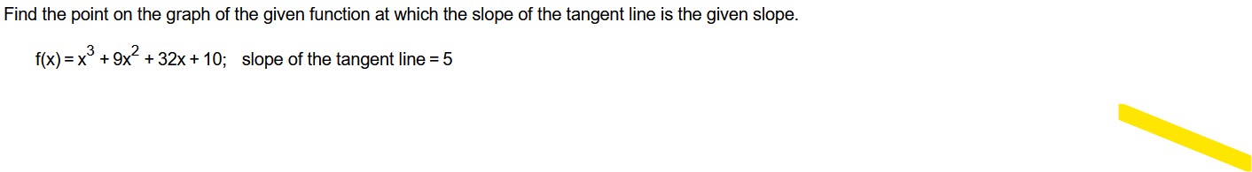 how to find the slope of a function at a given point