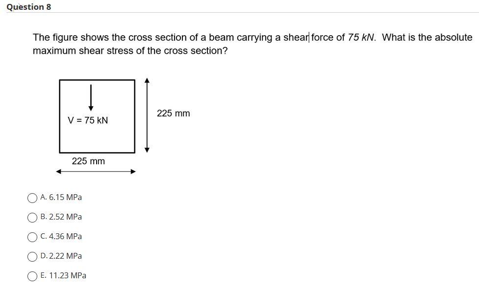 Solved Question 8 The figure shows the cross section of a | Chegg.com