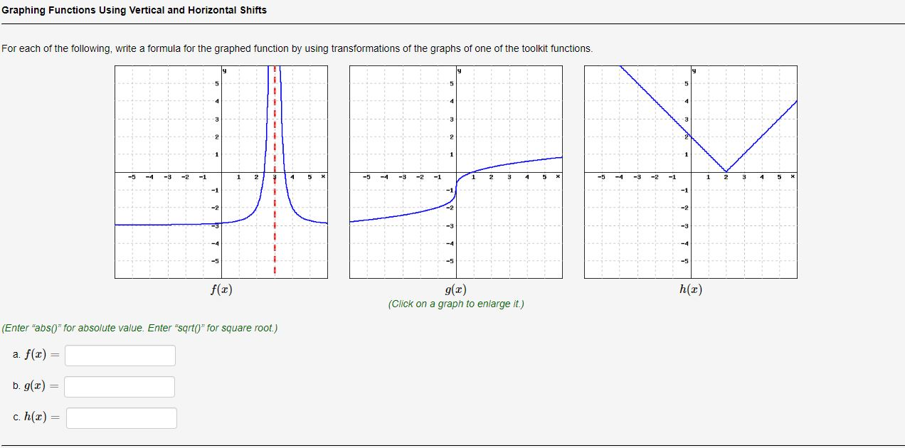 Solved Graphing Functions Using Vertical and Horizontal | Chegg.com