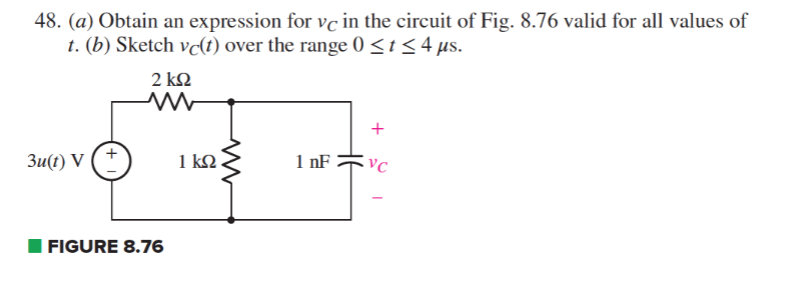 Solved 48. (a) Obtain an expression for vc in the circuit of | Chegg.com