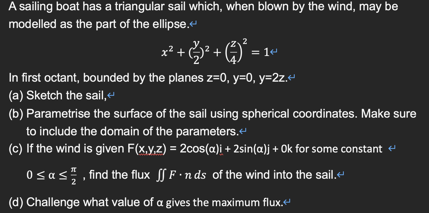 Solved A sailing boat has a triangular sail which, when