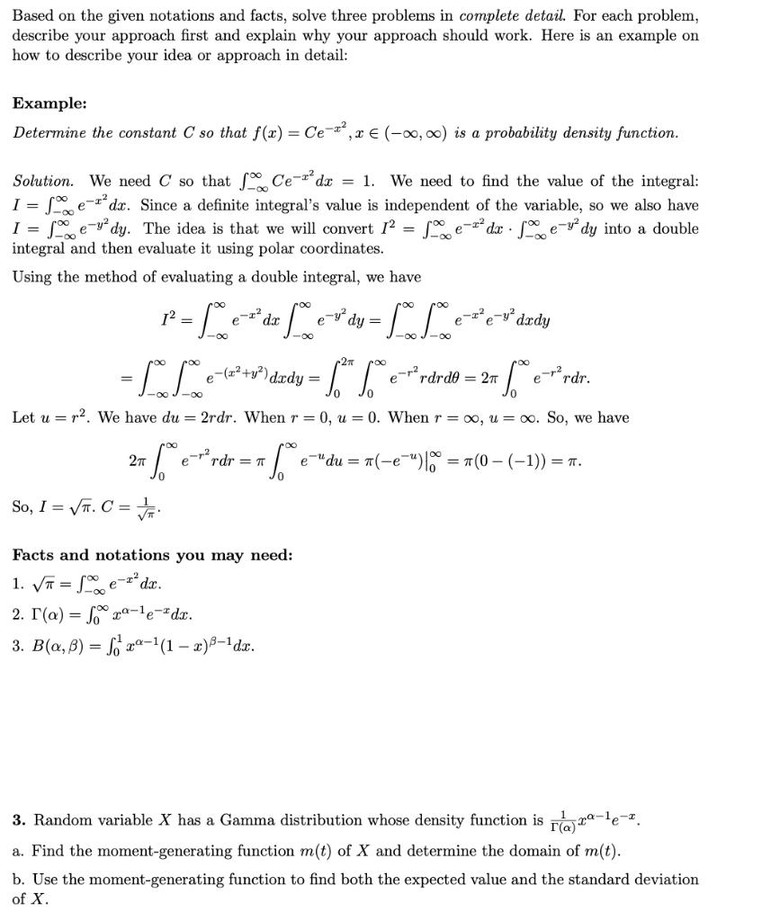 Solved Based on the given notations and facts, solve three | Chegg.com