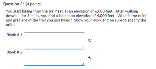 Benjamin Hiking Math Question Solved Question 31 (4 points) You start hiking from the | Chegg.com