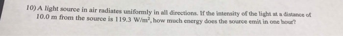 Solved A light source in air radiates uniformly in all | Chegg.com