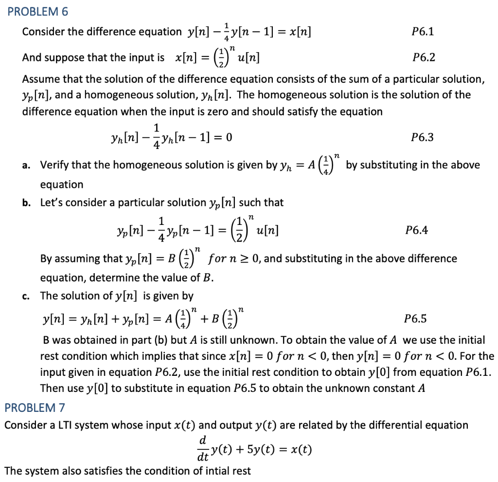 Solved P6.2 1 P6.4 PROBLEM 6 Consider the difference | Chegg.com