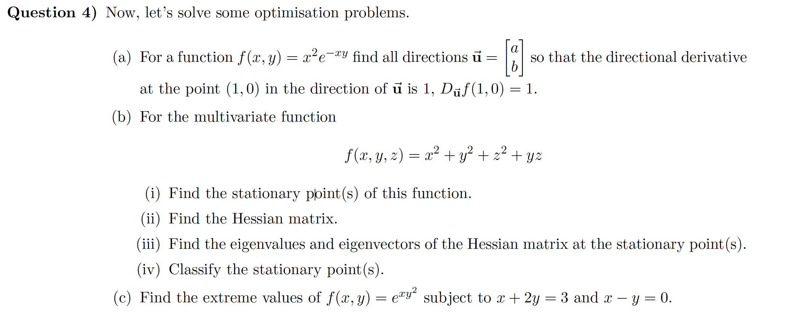 Solved Now, let's solve some optimisation problems. (a) For | Chegg.com