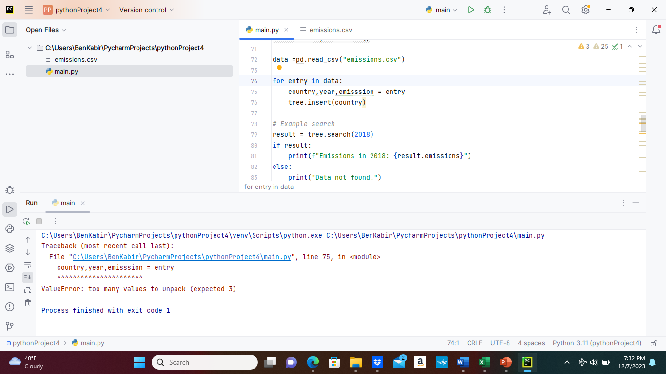 Solved Error message. import pandas as pdclass TreeNode: | Chegg.com