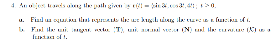 Solved 4. An object travels along the path given by | Chegg.com