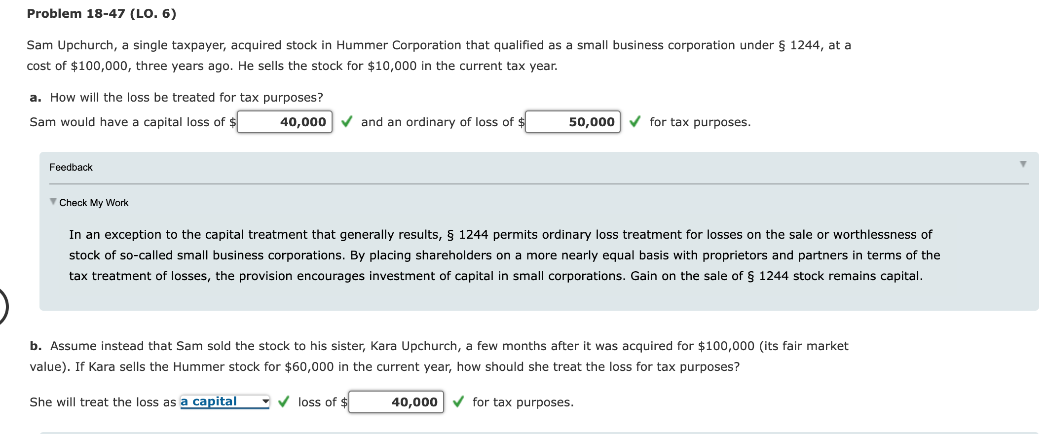 Problem 18-47 (LO. 6) Sam Upchurch, a single | Chegg.com