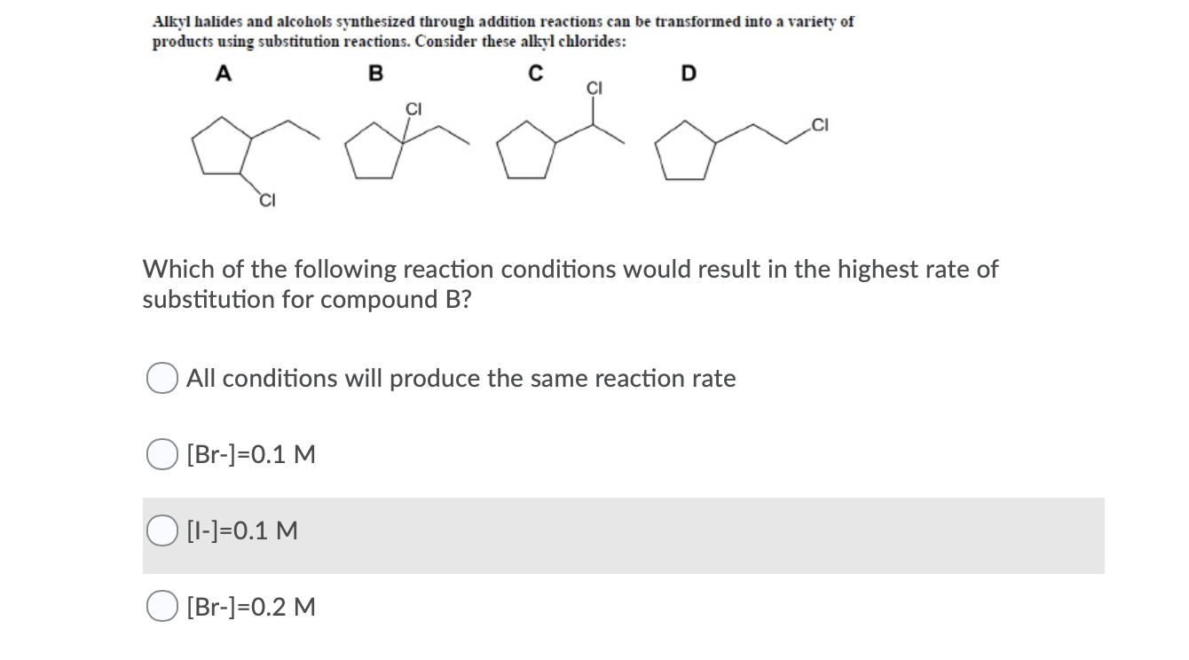 Solved Alkyl halides and alcohols synthesized through | Chegg.com