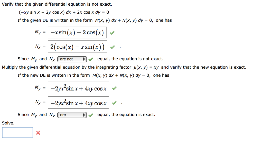 Solved Verify That The Given Differential Equation Is Not 5081