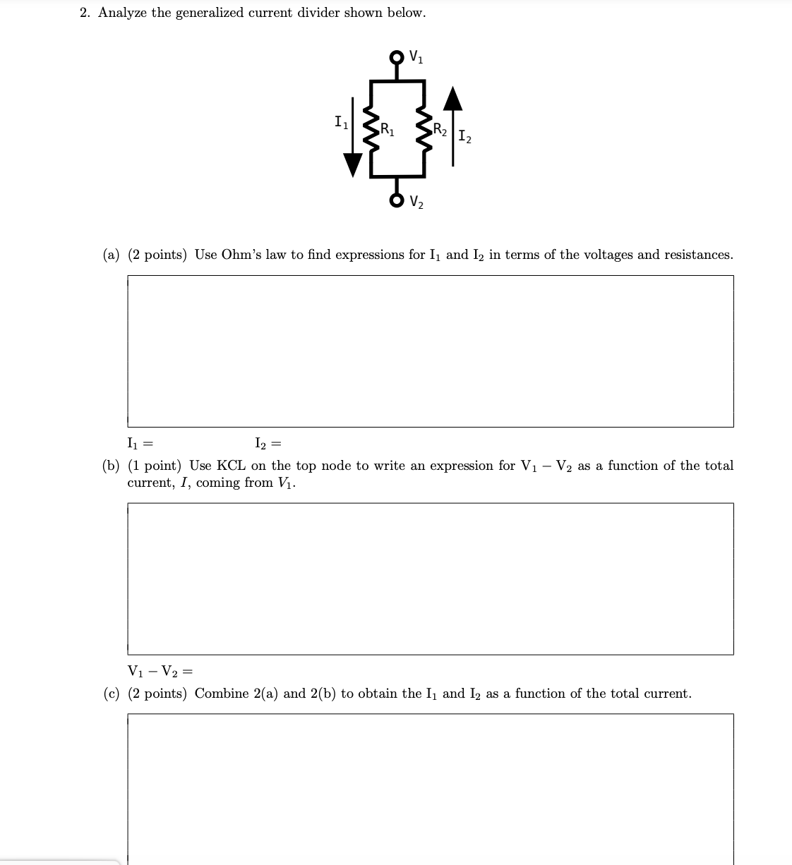 2. Analyze the generalized current divider shown | Chegg.com