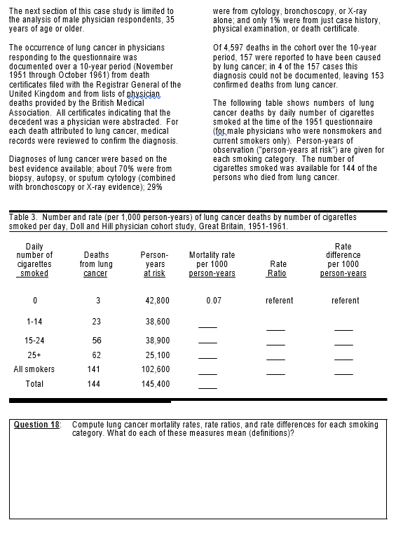 Solved Lung Cancer & Smoking Case Study A causal