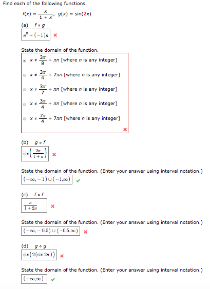 Solved Find Each Of The Following Functions F X X 5 Chegg Com