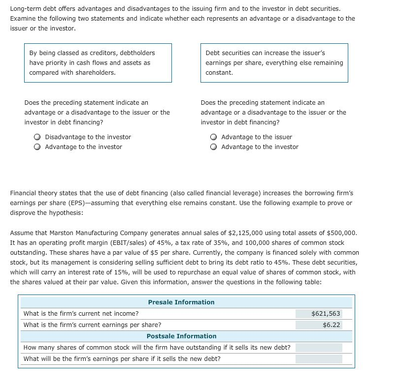 solved-long-term-debt-offers-advantages-and-disadvantages-to-chegg