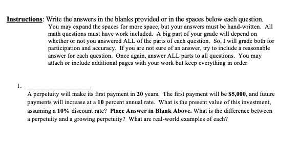 Solved Instructions: Write the answers in the blanks | Chegg.com