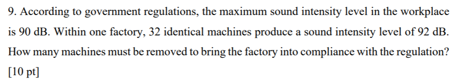 Solved 9. According To Government Regulations, The Maximum | Chegg.com