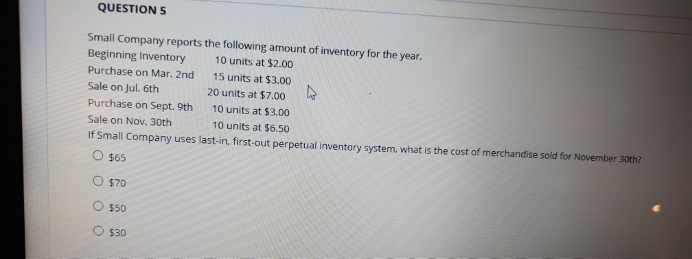Solved QUESTION 2 Small Company reports the following amount | Chegg.com