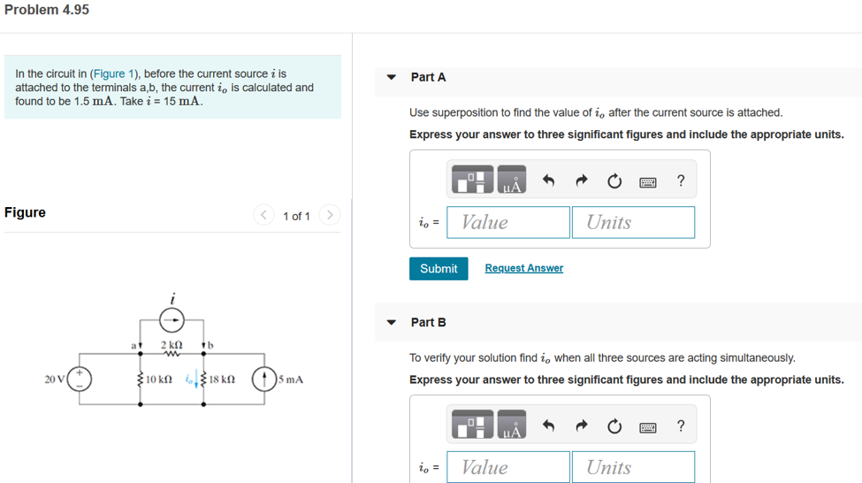 Solved Problem 4.95 Part A In the circuit in (Figure 1), | Chegg.com