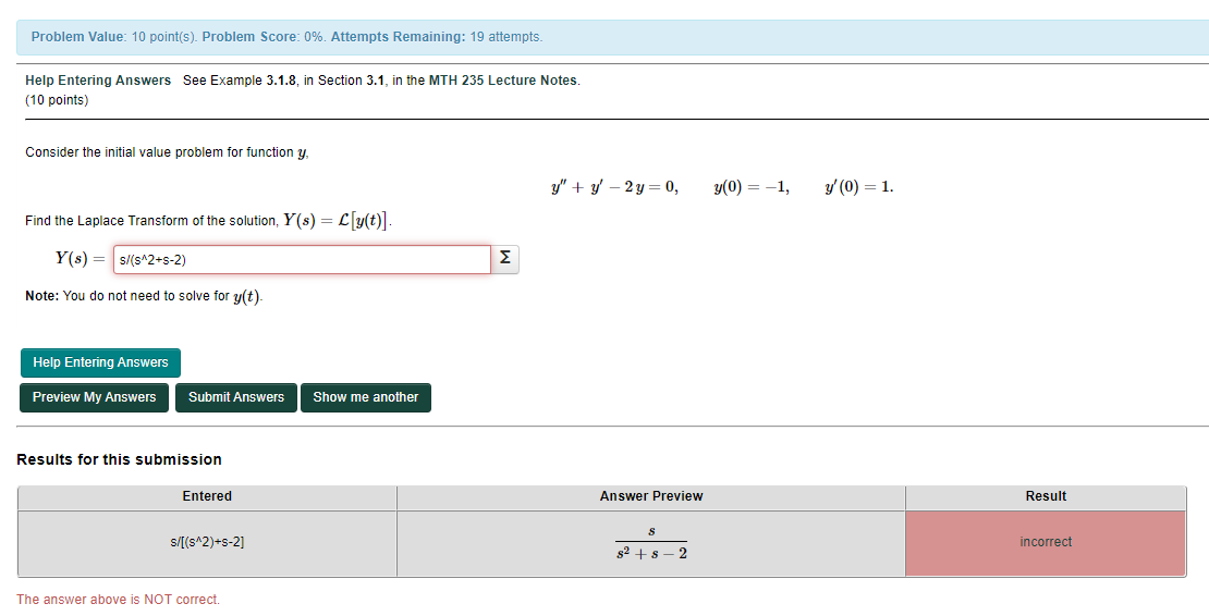 Solved Help Entering Answers See Example 3.1.8, in Section | Chegg.com