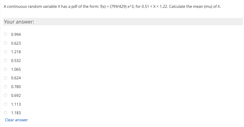 Solved A continuous random variable X has a pdf of the form: | Chegg.com