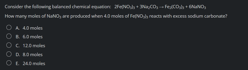 [Solved]: Consider the following balanced chemical equatio