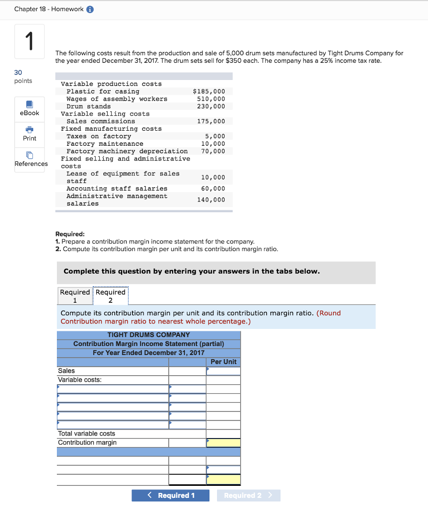 Solved The following costs result from the production and | Chegg.com