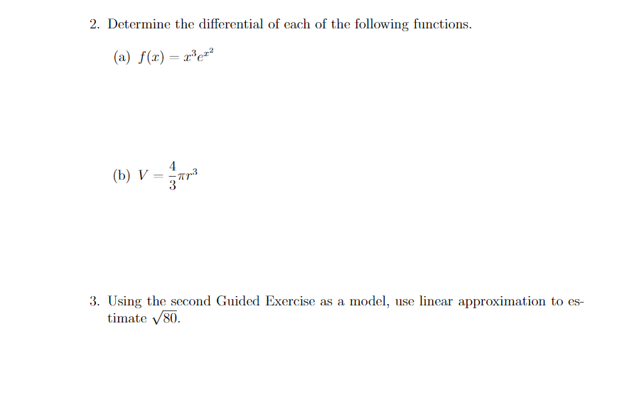 Solved 2. Determine The Differential Of Each Of The | Chegg.com