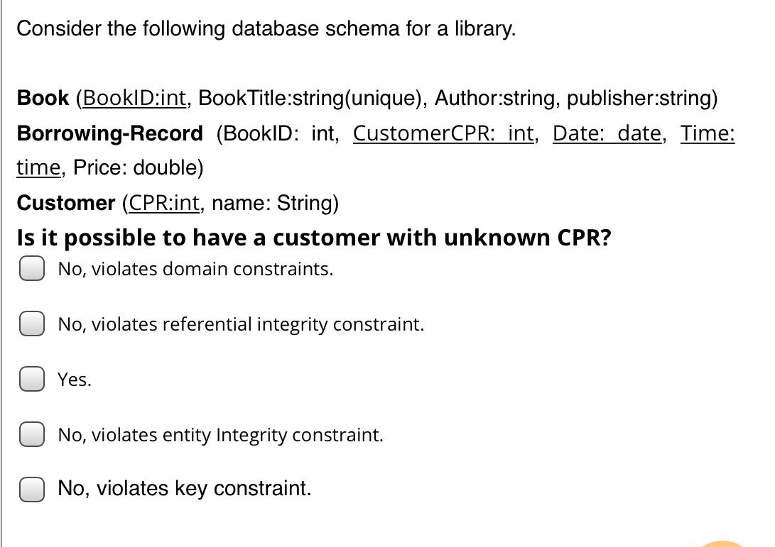 Solved QUESTION 3 Consider the following database schema | Chegg.com