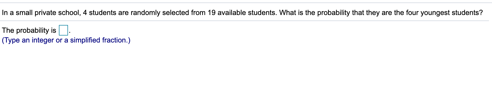 Solved In a small private school, 4 students are randomly | Chegg.com