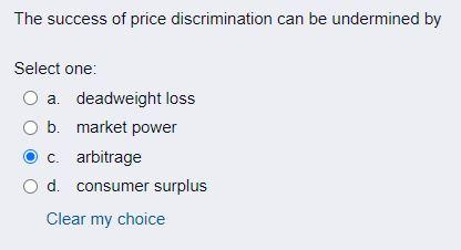 Solved The Success Of Price Discrimination Can Be Undermined | Chegg.com