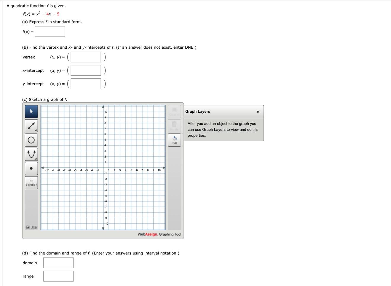 Solved A Quadratic Function F Is Given F X X2 4x 5 Chegg Com