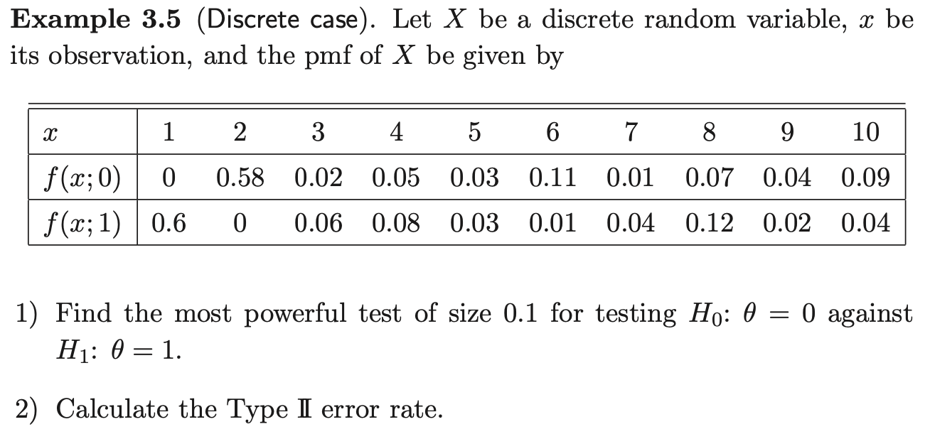 Example 3.5 (Discrete case). Let X be a discrete | Chegg.com