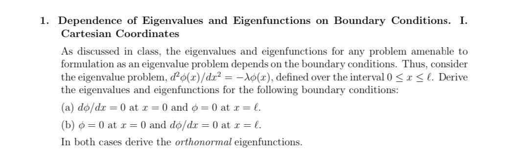 1 Dependence Of Eigenvalues And Eigenfunctions On