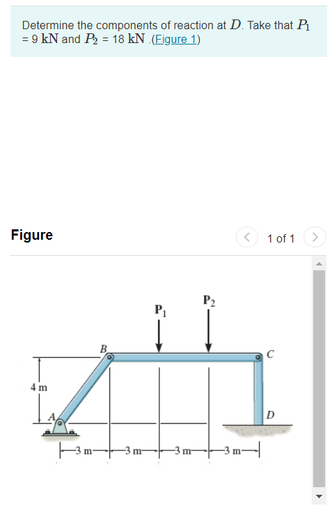 Solved Determine the horizontall component of reaction at D, | Chegg.com