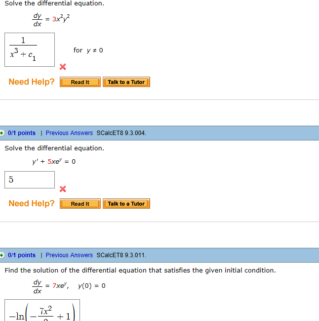 Solved Solve the differential equation. dy 3xy dx 1 for y 0 | Chegg.com