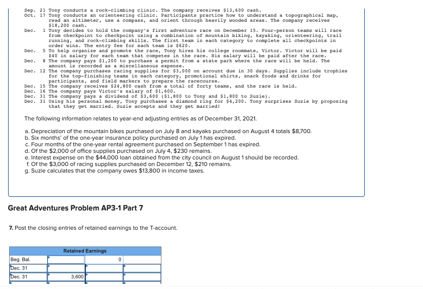 Solved Required information Great Adventures Problem AP3-1 | Chegg.com