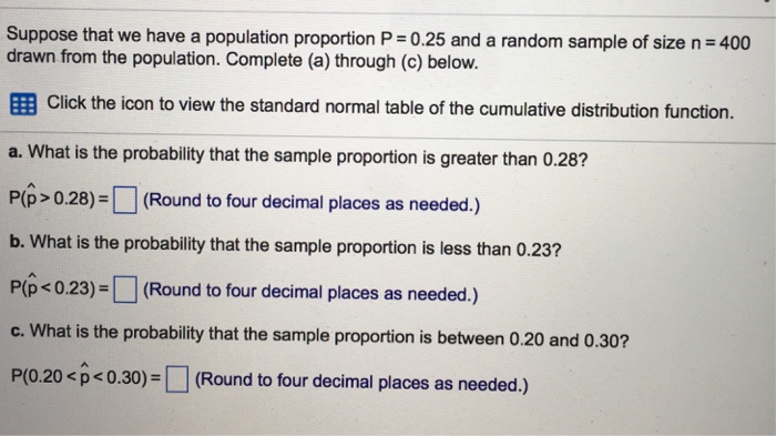 solved-suppose-that-we-have-a-population-proportion-p-0-25-chegg