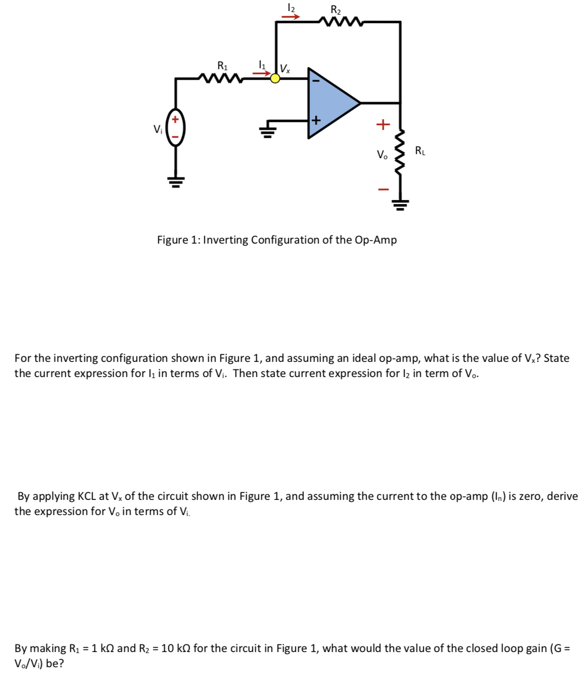 Solved Figure 1: Inverting Configuration Of The Op-Amp For | Chegg.com