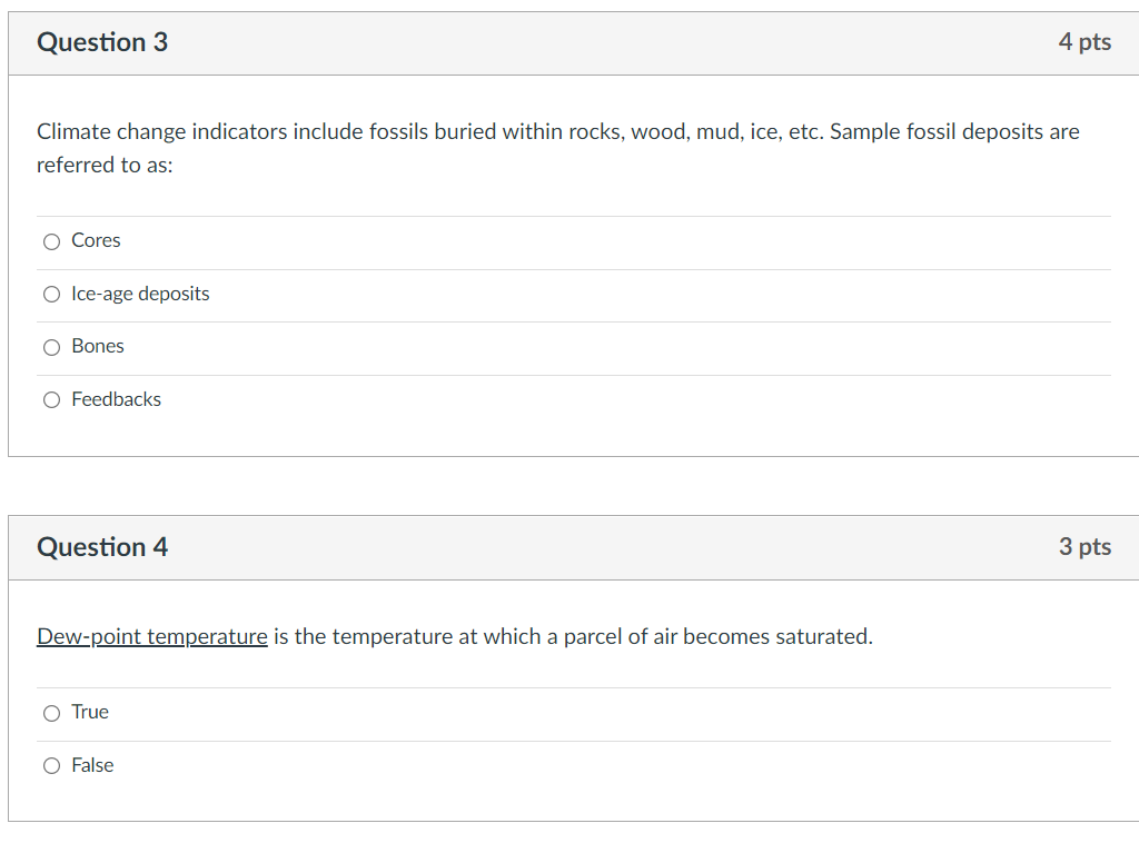 Solved Question 3 4 pts Climate change indicators include | Chegg.com