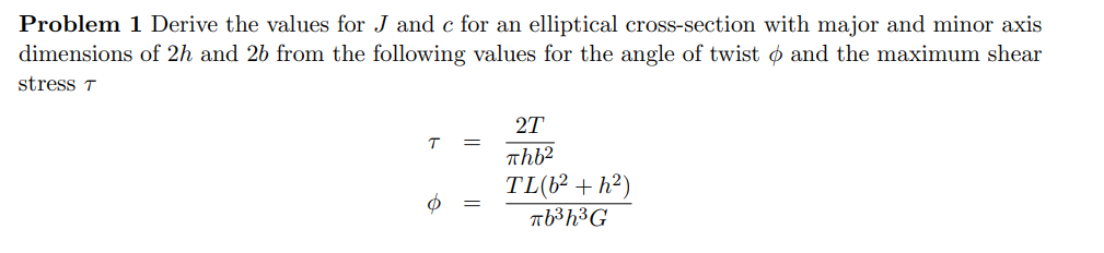 Solved Problem 1 ﻿Derive the values for J ﻿and c ﻿for an | Chegg.com