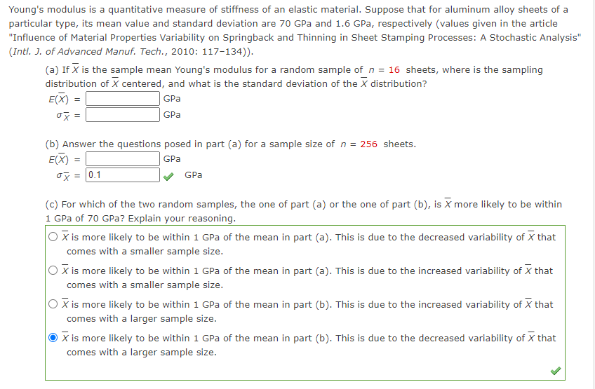 Solved Young's Modulus Is A Quantitative Measure Of | Chegg.com