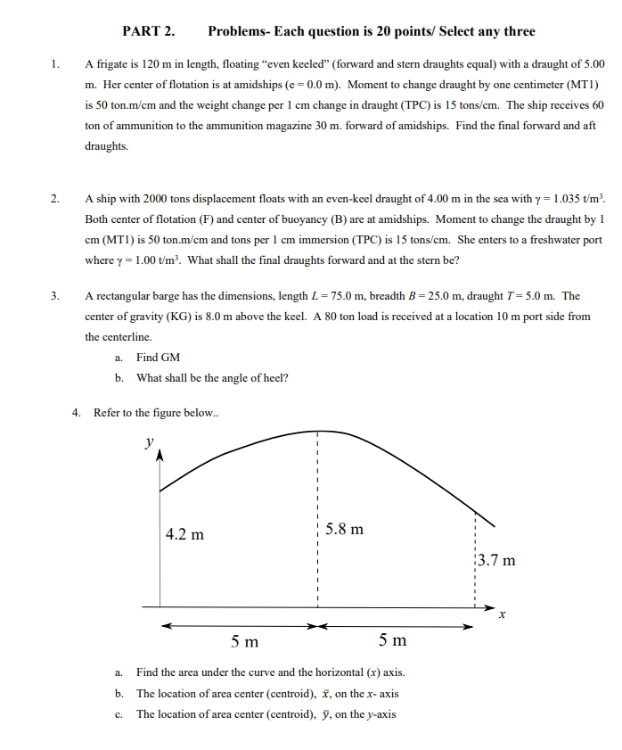 Solved 1. PART 2. Problems- Each question is 20 points/ | Chegg.com