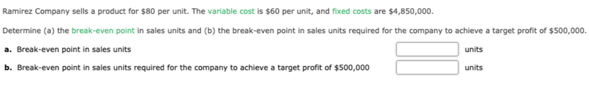 Solved a. Determine the variable cost per unit and the total | Chegg.com