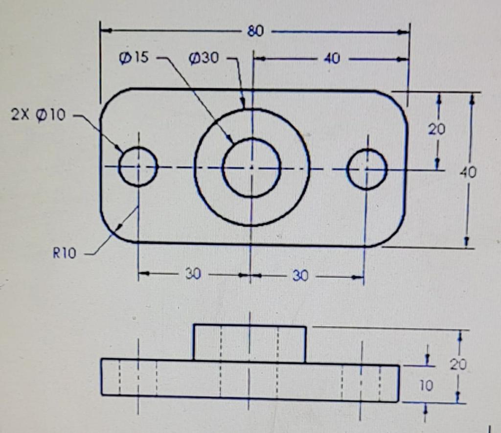 Solved Draw Figure 1. using the part mode of Pro/Engineer. | Chegg.com