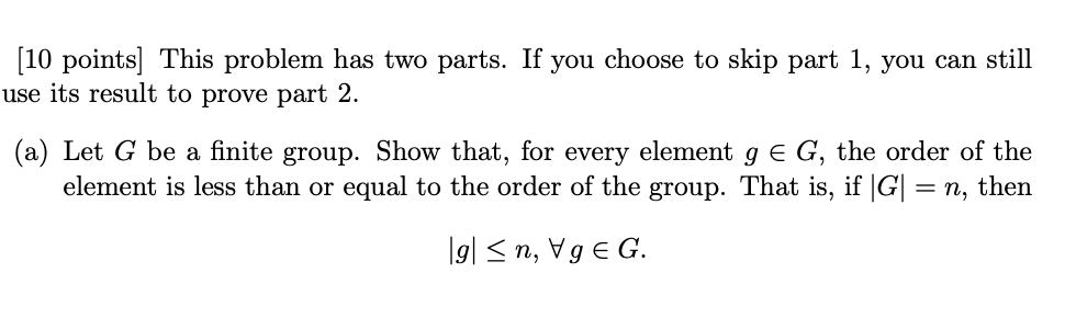 Solved (10 points] This problem has two parts. If you choose | Chegg.com
