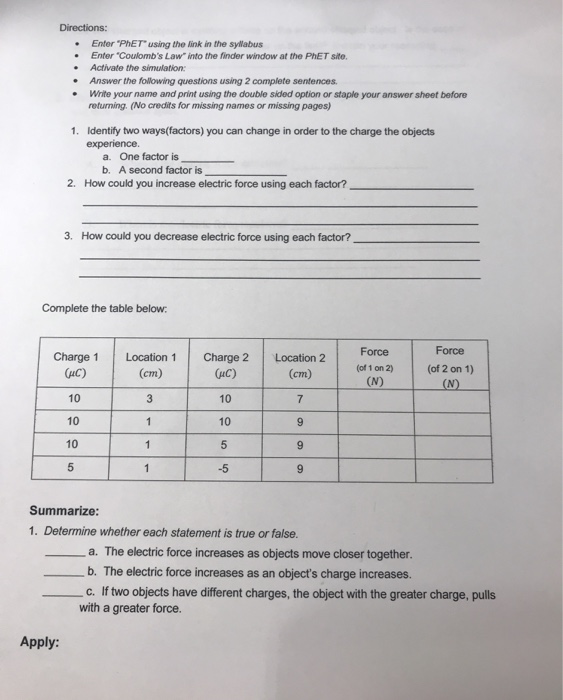  Worksheet Coulomb s Law Answers Free Download Goodimg co