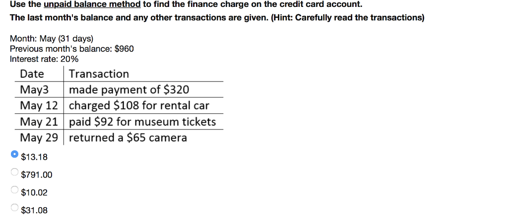 solved-use-the-unpaid-balance-method-to-find-the-finance-chegg